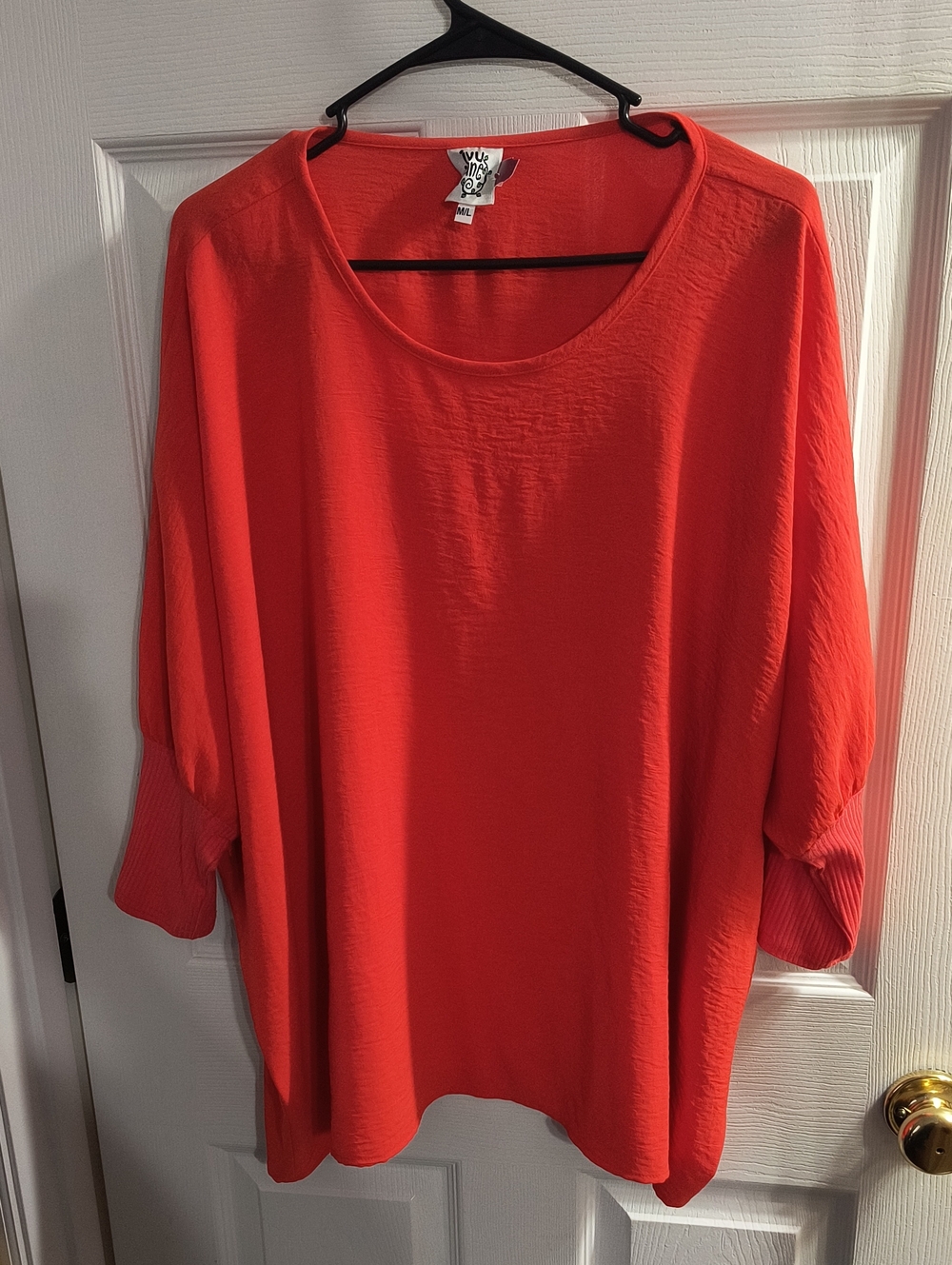 Ivy Jane Orange Scoop Neck Tunic Top With Dohlman Sleeves